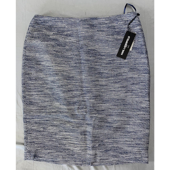 Karl Lagerfeld Paris Tweed Rear Zip Lined Pencil Skirt Women's Size 12 NWT $79 - Picture 1 of 5